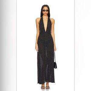 LIONESS polka dot maxi dress